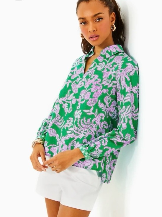 Lilly Pulitzer Tops - NWT Lilly Pulitzer Jae Tunic green XL